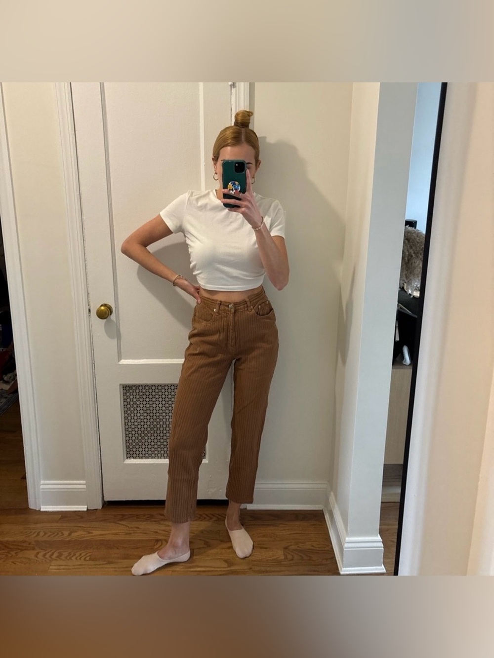 Vintage limited jeans burnt orange ribbed high waisted jeans fit like size 26